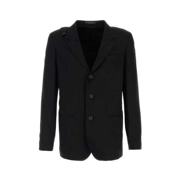 Yohji Yamamoto Men Black Wool Blazer